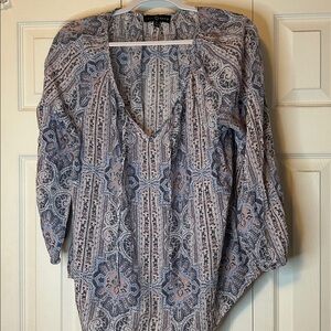 Fred David Blue and Pink Paisley Blouse